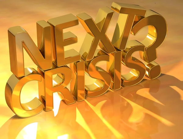 Next Crisis Gold Text — Stock Photo, Image
