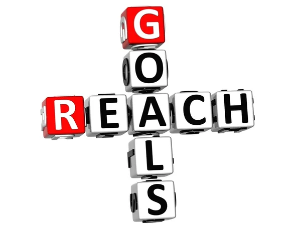 3D Reach Goals Crossword — Stock Photo, Image