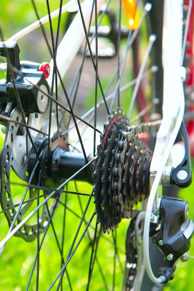 Arka tekerlek zinciri ile Bisiklet kaset yarış — Stok fotoğraf