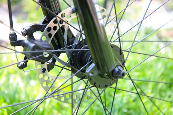 Dağ bisikleti fren diskinin bir parçası.. — Stok fotoğraf