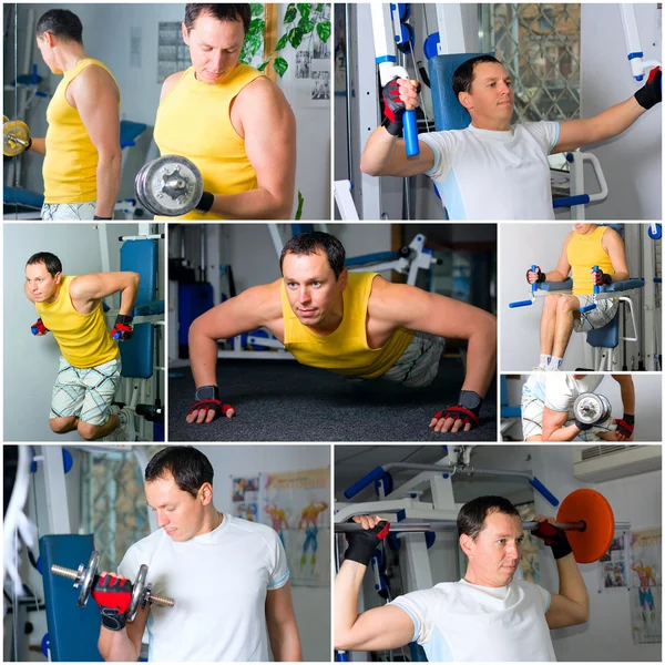 Man training in fitness center