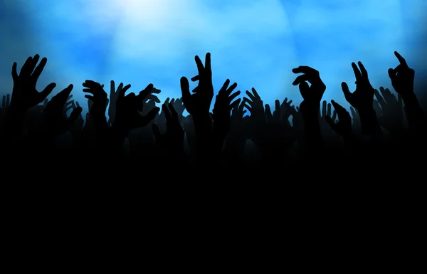 Crowd with Raised Hand — Stock Photo, Image