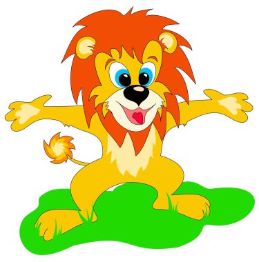 Happy lion clipart