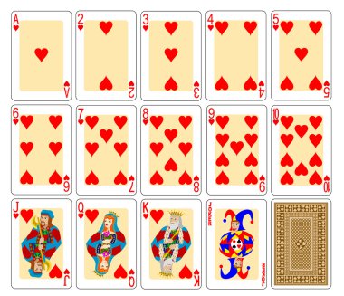 Playing cards hearts clipart