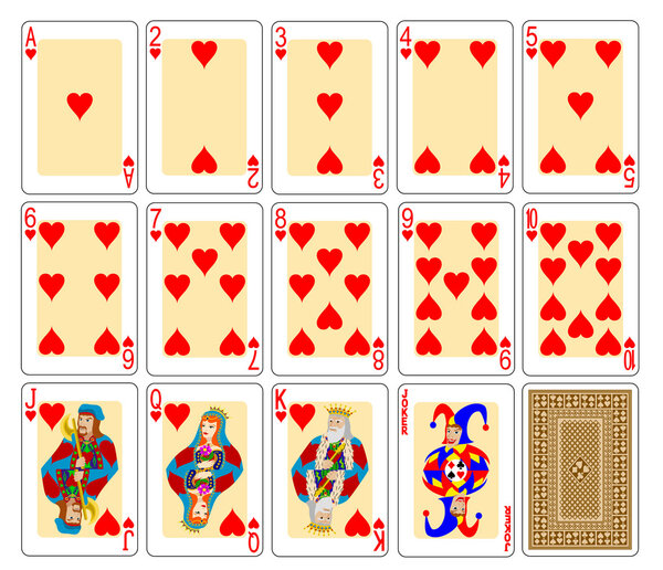 Playing cards hearts