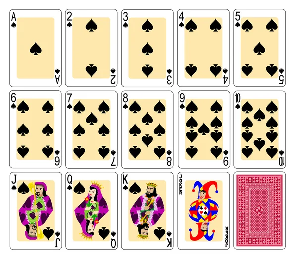 Hrací karty piky — Stockový vektor