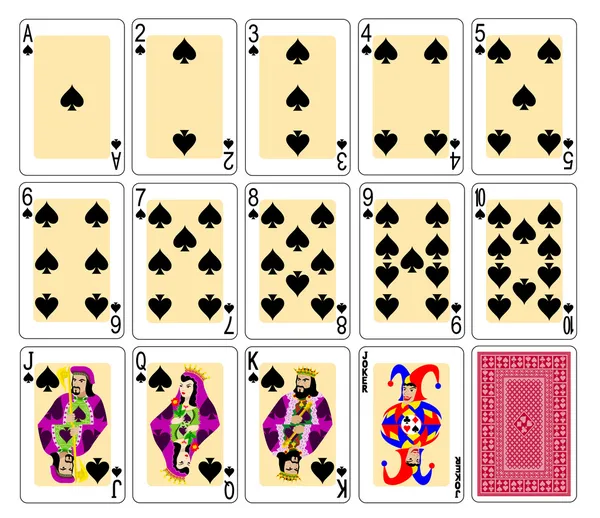Jogando cartas espadas —  Vetores de Stock