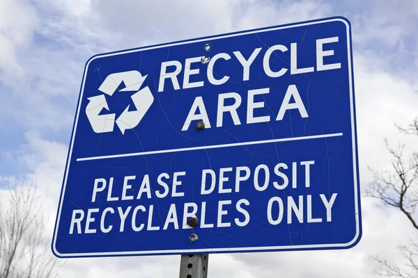 Recycle gebied ondertekenen — Stockfoto