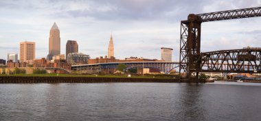 Panoramic view of downtown Cleveland clipart