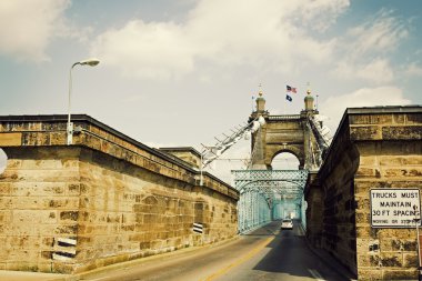 Historic bridge in Cincinnati, Ohio clipart