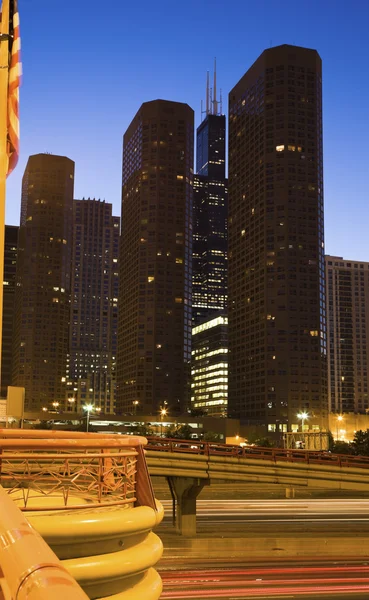 Nacht in chicago — Stockfoto