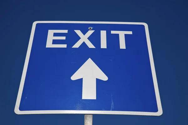 Kék exit jel — Stock Fotó