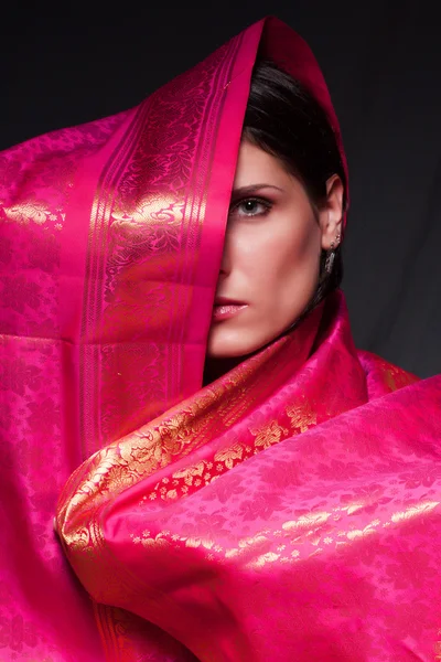 Woman in a sari dress — Stock Photo, Image