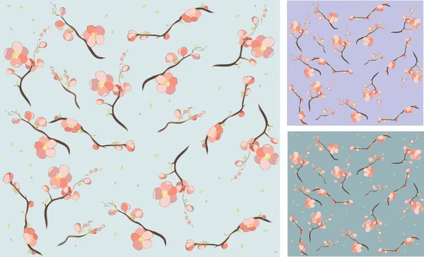 Fondo sin costuras.Ilustración flor de cerezo . — Archivo Imágenes Vectoriales