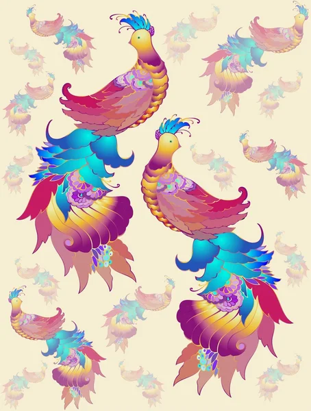 Fond sans couture. Illustration oiseaux . — Image vectorielle