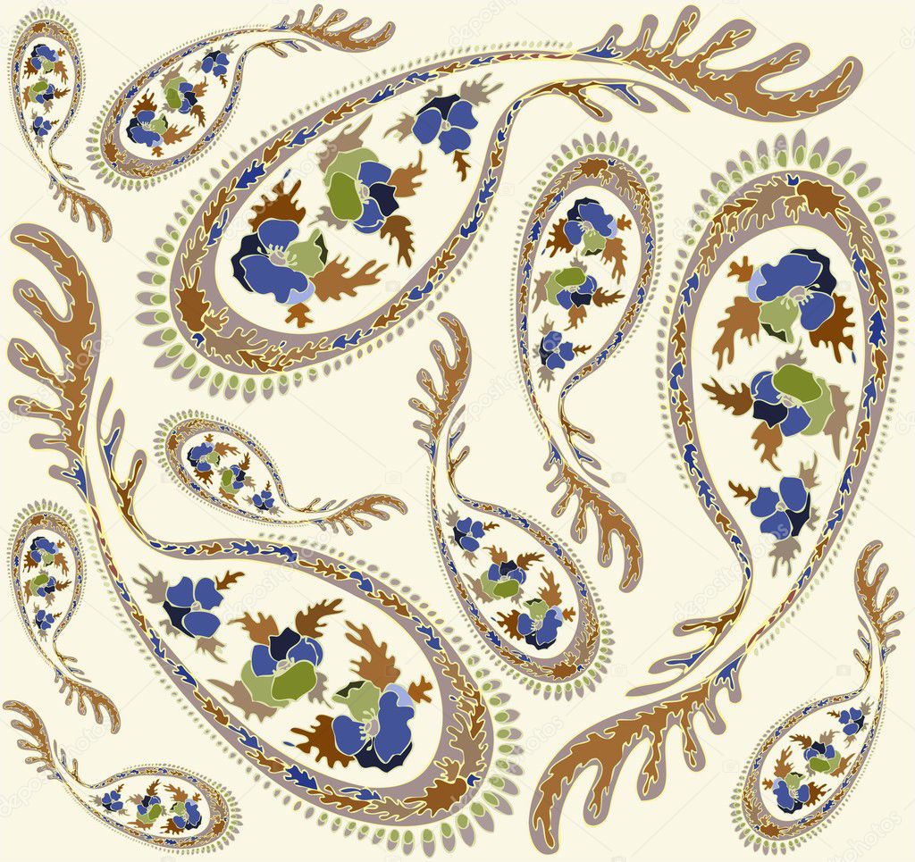 Seamless background from a paisley ornament, fashionable modern wallpaper o