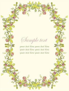 Beautiful decorative framework with clover. clipart