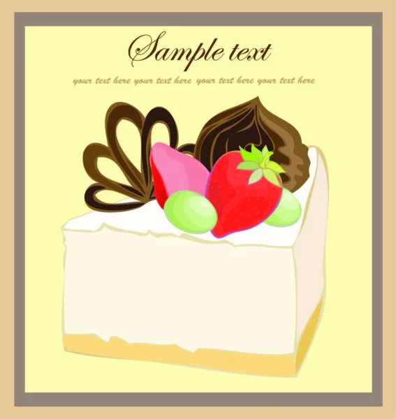 Illustrations of the cake. Beautiful batch. Beautiful menu. — Stock Vector