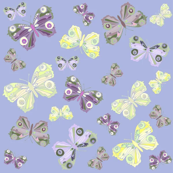 Sömlös bakgrund. illustration fjärilar. vackra fjärilar — Stock vektor