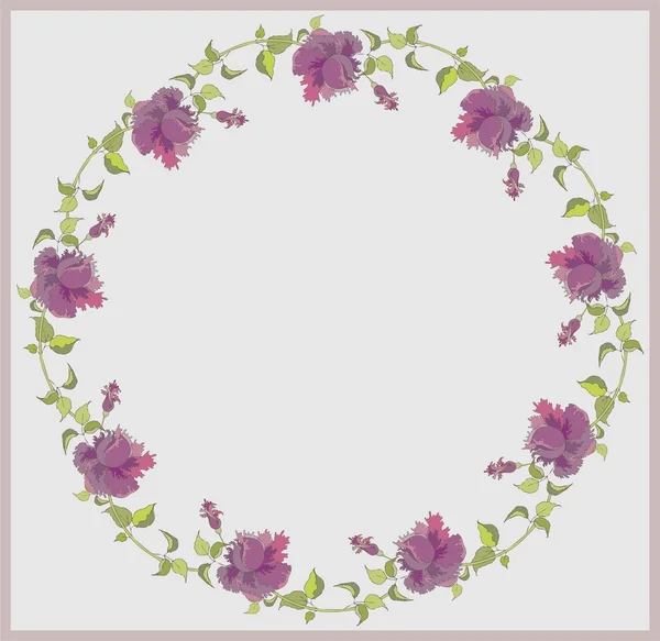 Krásný dekorativní rámec s květinami. přání s růží. — Stockový vektor