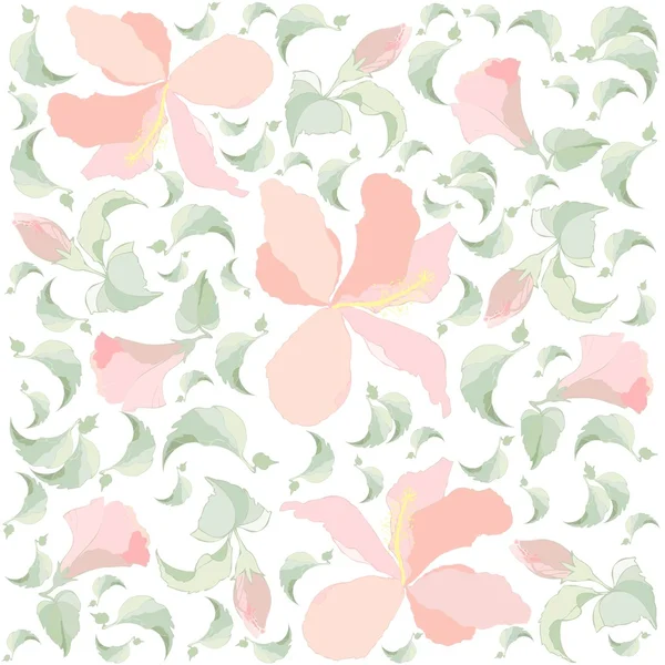 Hibiscus background.illustration άνευ ραφής. — Διανυσματικό Αρχείο