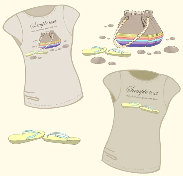 Element for design. Women's t-shirt illustration. — Stock Vector
