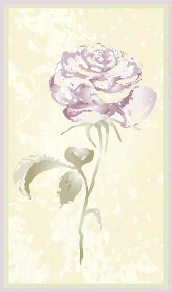 Grußkarte mit Rose vorhanden. Illustration Rosen. — Stockvektor