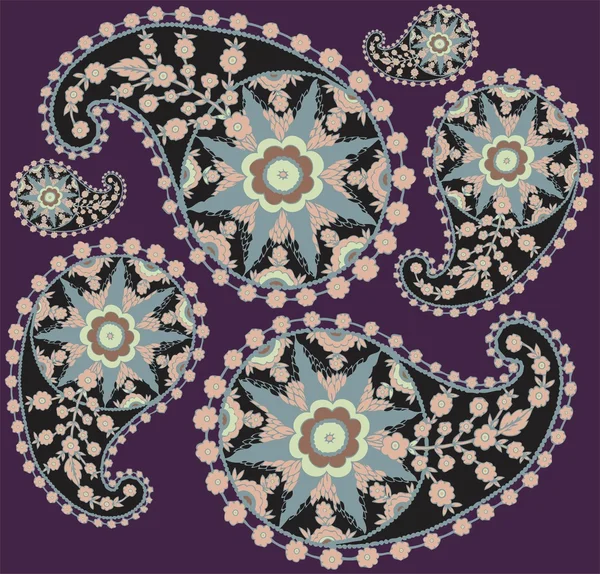 Nahtloser Hintergrund aus einem Paisley-Ornament, modische moderne Tapete o — Stockvektor