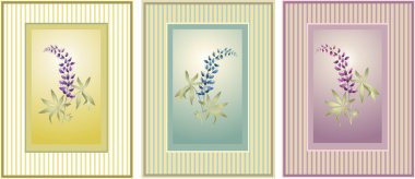 Greeting card with lupine . Illustration lupines. clipart
