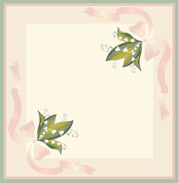 Bir buket lily vadi ile tebrik kartı — Stok Vektör