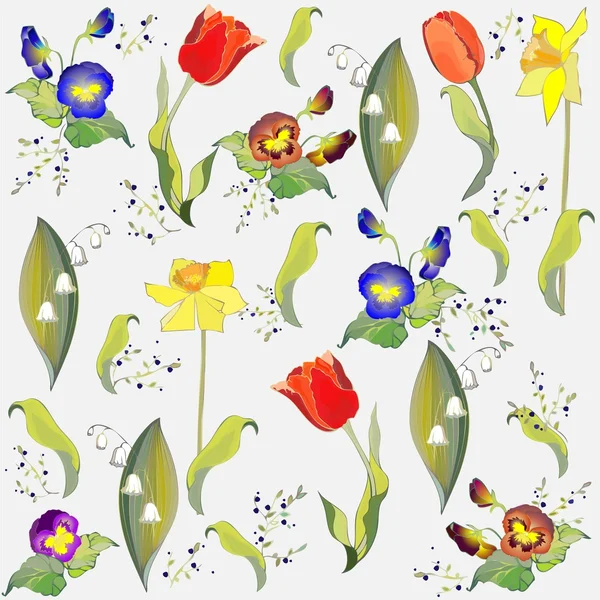 Fond sans couture d'un ornement de fleurs, papier peint moderne à la mode o — Image vectorielle