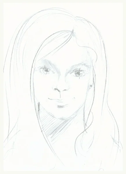 Fantasie portret van het meisje. van het meisje gezicht illustratie. — Stockvector