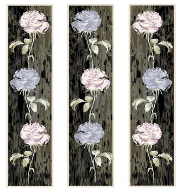 Vertical banner floral elements.Illustration rose. clipart