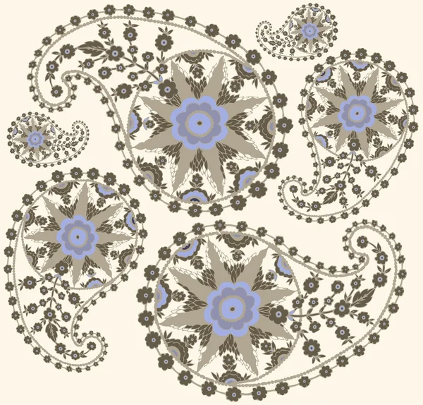 Fondo sin costuras de un ornamento paisley, fondo de pantalla moderno de moda o — Vector de stock