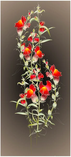 Cartão de saudação com buquê flores . — Vetor de Stock