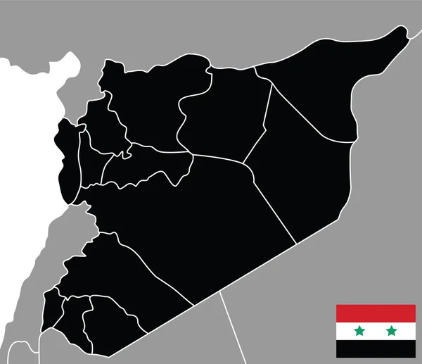 Karta över Syrien — Stock vektor