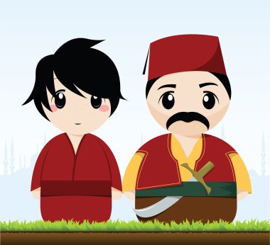 Traditional turkish couple clipart