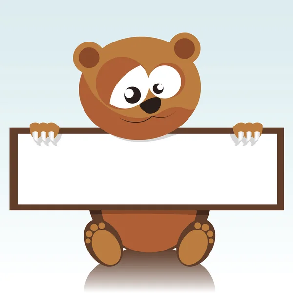 A Bear And A Signboard — Stock Vector