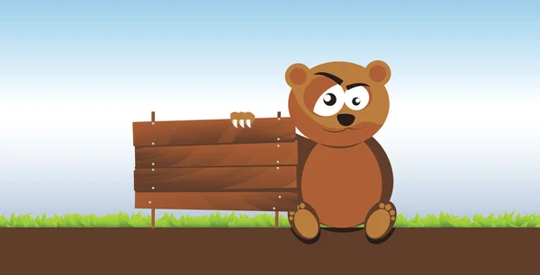 Niedźwiedzia i szyld — Wektor stockowy