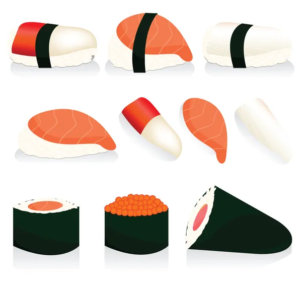 Conjunto de sushi — Vetor de Stock