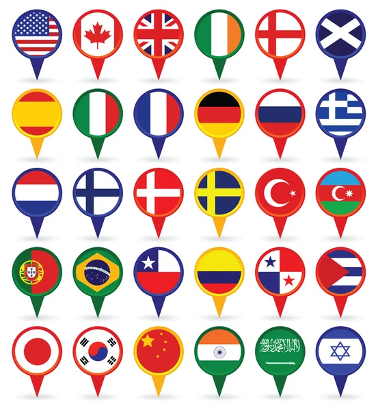 Bandeiras do mundo isoladas em branco — Vetor de Stock