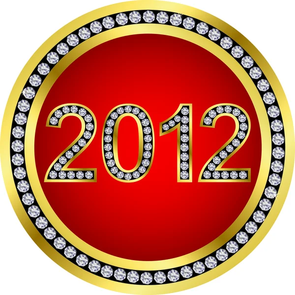 Neujahr 2012 mit Diamanten, Vektor — Stockvektor