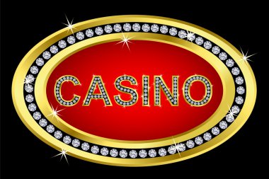 Casino kutsal kişilerin resmi, altın düğme elmas, vektör çizim ile