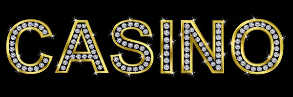 Casino golden mit Diamanten — Stockvektor