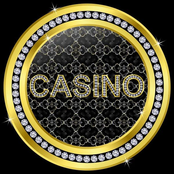 Casino kutsal kişilerin resmi, altın düğme elmas, vektör çizim ile — Stok Vektör
