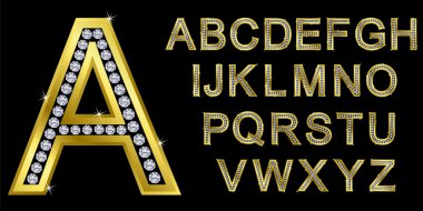 Golden alphabet, letters from A to Z