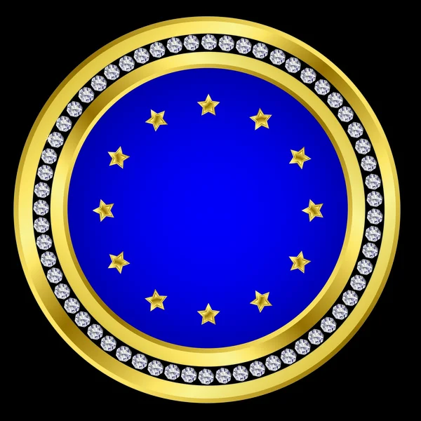 Avrupa Avrupa Birliği bayrağı düğmesi — Stok Vektör