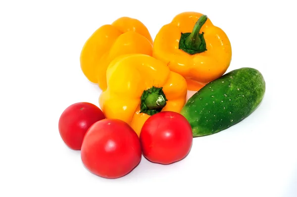 Fresh vegetables on the white background — Stock Photo, Image