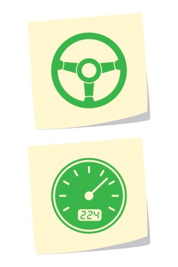 Wheel and Speedometer Icons clipart