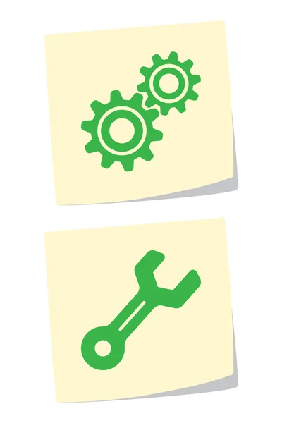 Gear and Wrench Icons — Stock Vector